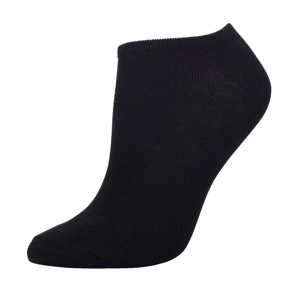 MAMIA UNISEX NO SHOW PLAIN BLACK SOCKS 6PK